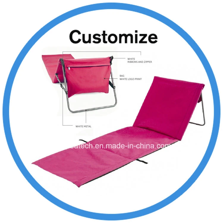 Chaise de camping extérieure pliante tapis de plage avec coussin