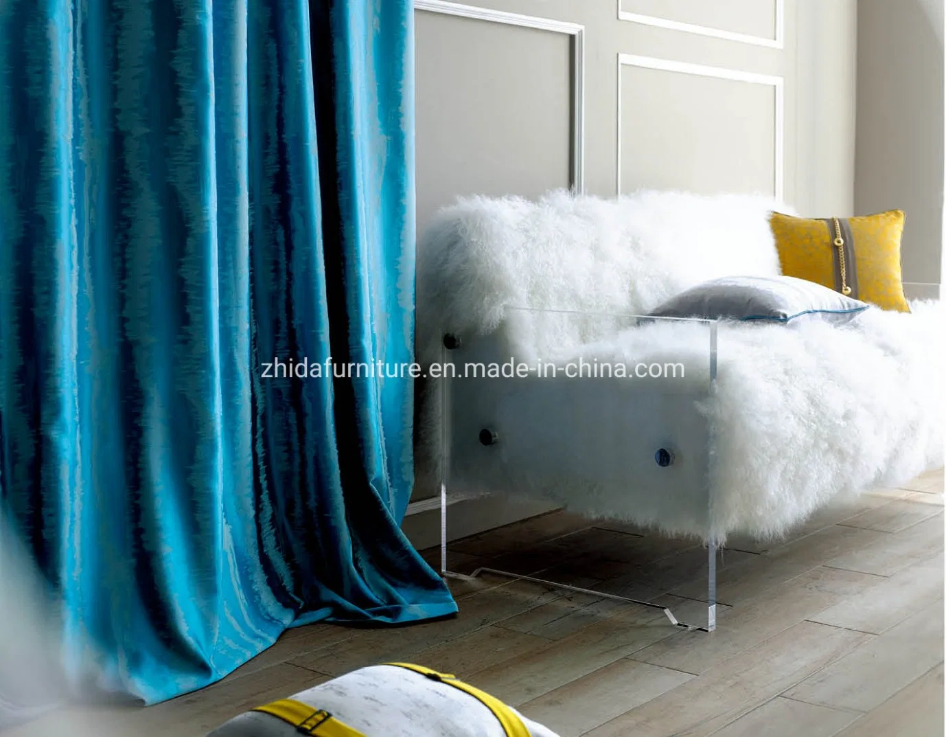 Polyester Upholstery Woven Household Textile Velvet Curtain Pillow Sofa Fabric Curtain