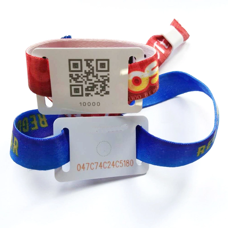 Wholesale/Supplier Professional RFID Bracelet NFC Ticket Woven Wristband/Bracelet with Qr Code