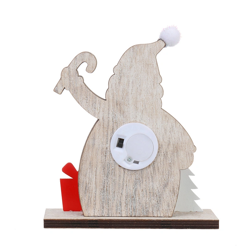 Eaglegelevs de madera pequeño Navidad Snowman decoración Escritorio Calendario Regalo con Luz LED