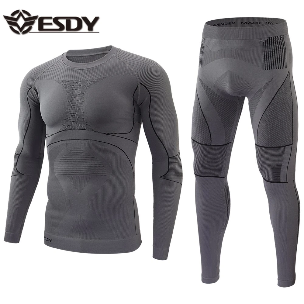 Esdy Outdoor Training Thermal Underwear Sports Fitness Clothes Functional Warm Inner Wear for Men