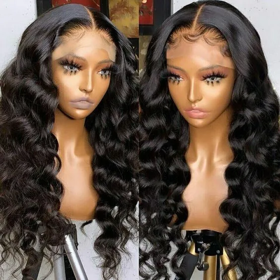 Cheap 4*4 13*4 HD Transparent Swiss Lace Front Wigs Human Hair, Natural Loose Deep Wave Wig Perruque Virgin Human Hair Vendors