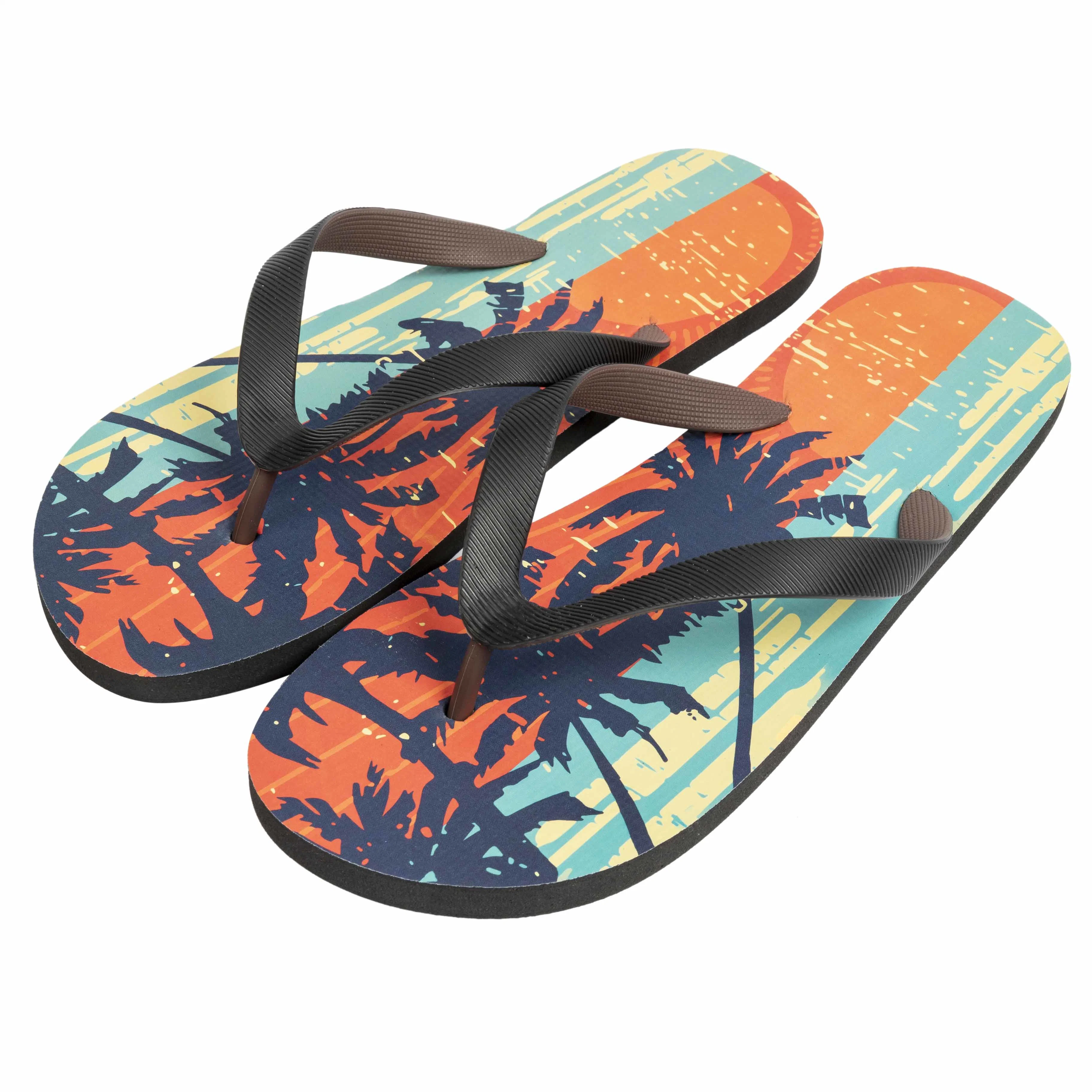 Hot Sale Wholesale/Supplier Men Rubber Slipper EVA Beach Hotel Custom Slipper Sandals Outdoor Print Custom Flat Flip Flops Shoes