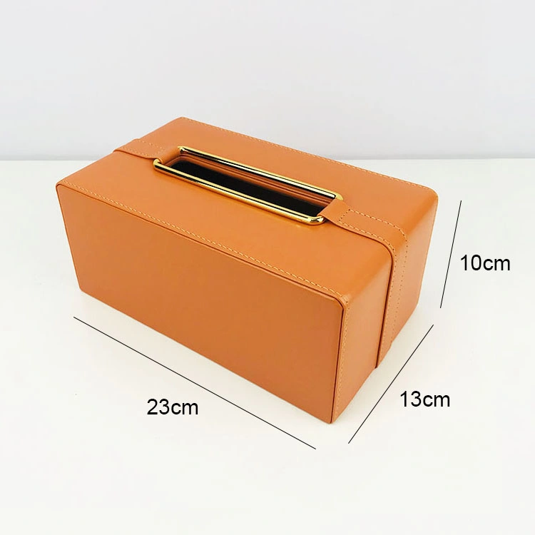 European Style High quality/High cost performance  Rectangular Leather Face Paper Tissue Boxes for Car and Home