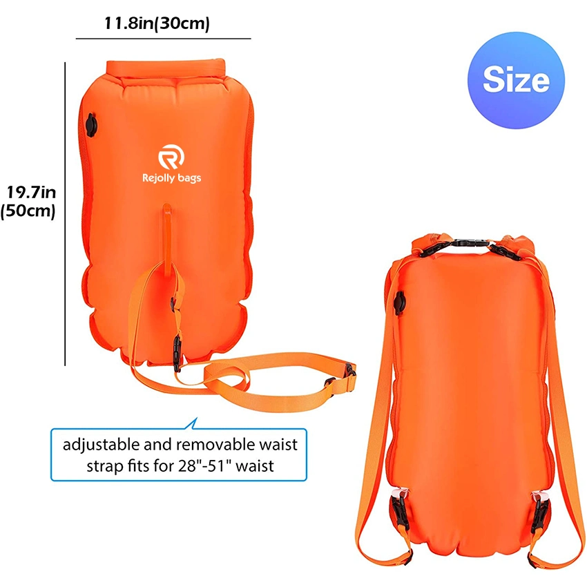 Swim Buoy Backpack 35L Bubble Safety Float Waterproof Dry Bag with Shoulder Waist Strap for Open Water Paddling Boating Kayaking Rafting Hiking Camping Fishing