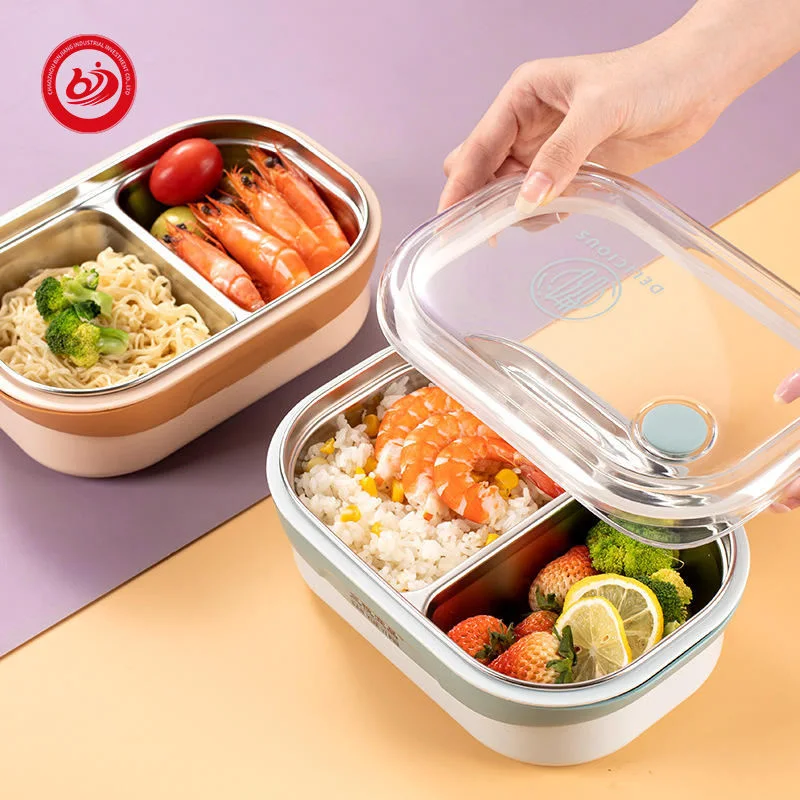 Camada única biodegradável 304 em aço inoxidável isolado Takeway almoço Bento Adulto caixa