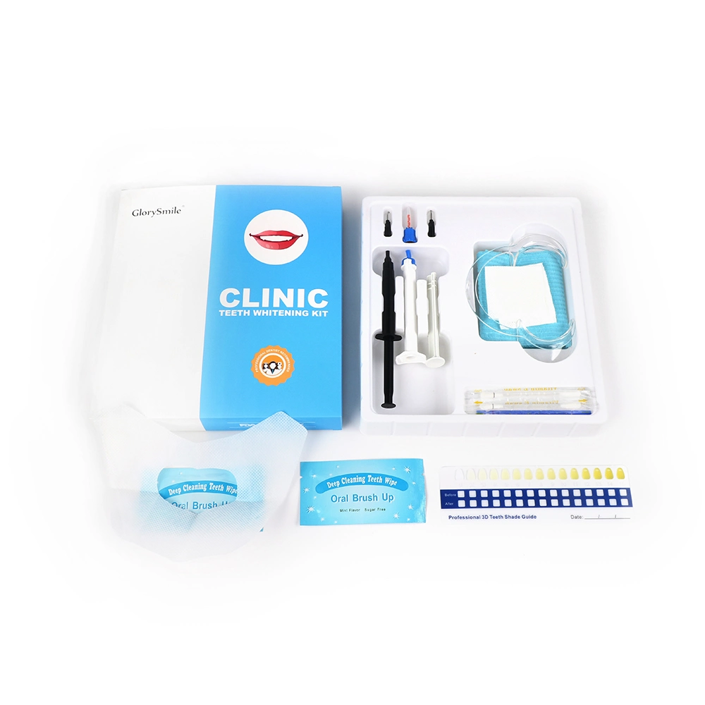 Clínica de productos dentales de jeringa doble Kit de gel de blanqueamiento dental