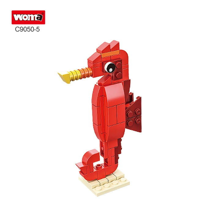 Woma Toys Retail Sales Child Kids Assemble Sea Horse Toy Animal Model Building Block Bricks Moc Game Shop Present Plastic Toys Juguetes