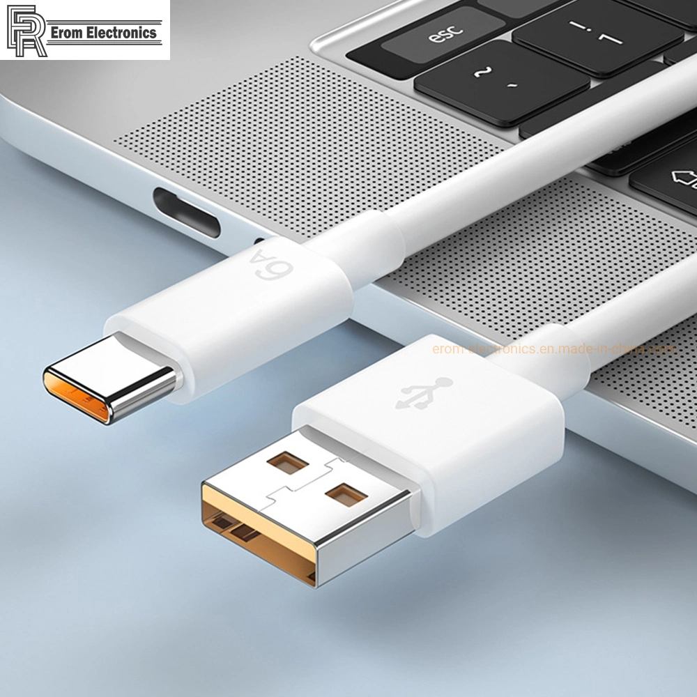 Trançado de personalização rápida 6A USB de Alta Velocidade do cabo do tipo C 66W carregamento ultrarrápido cabo de acessórios para telemóvel suporte de cabo Micro USB Huawei Super Carga Rápida