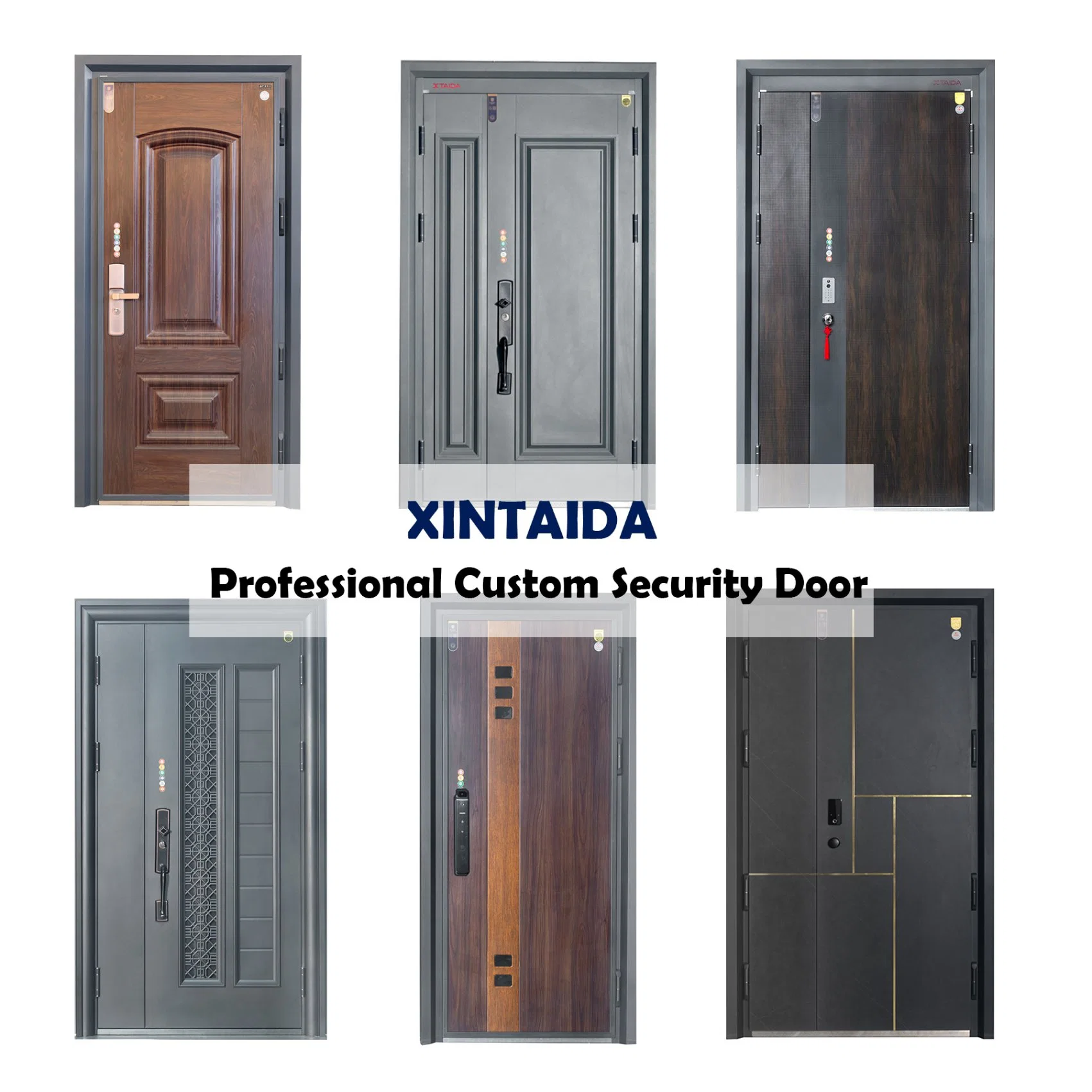 Modern Anti-Thief Mould Pressing Exterior Security Steel Main Door