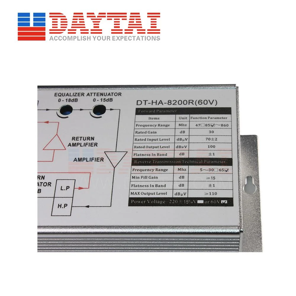 FTTB CATV Home Booster Trunk CATV Verstärker für den Innenbereich, Haus RF Verstärker 60V Return Path House CATV Verstärker