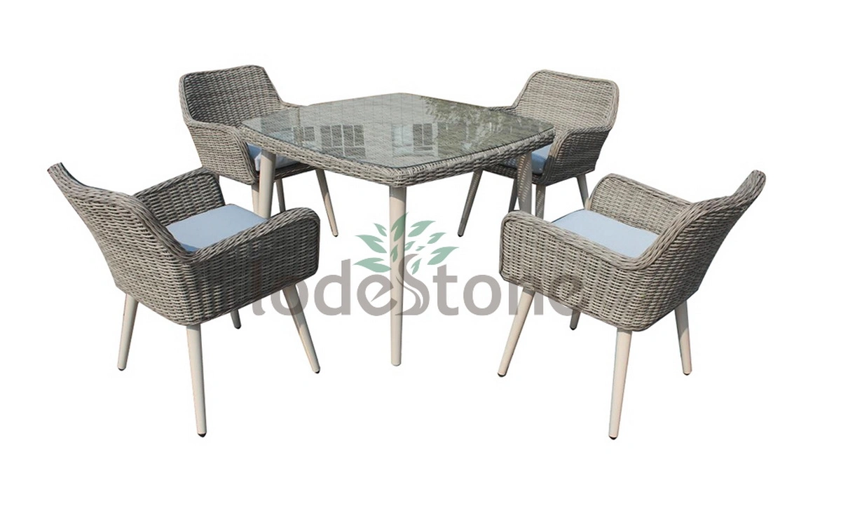 5PCS Rattan Dining Set Patio Table and Chairs Outdoor Garden Patio Set