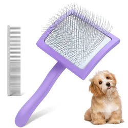 Petdom Self Cleaning Brush for Dog and Cat Comb Hair Pet Brushes