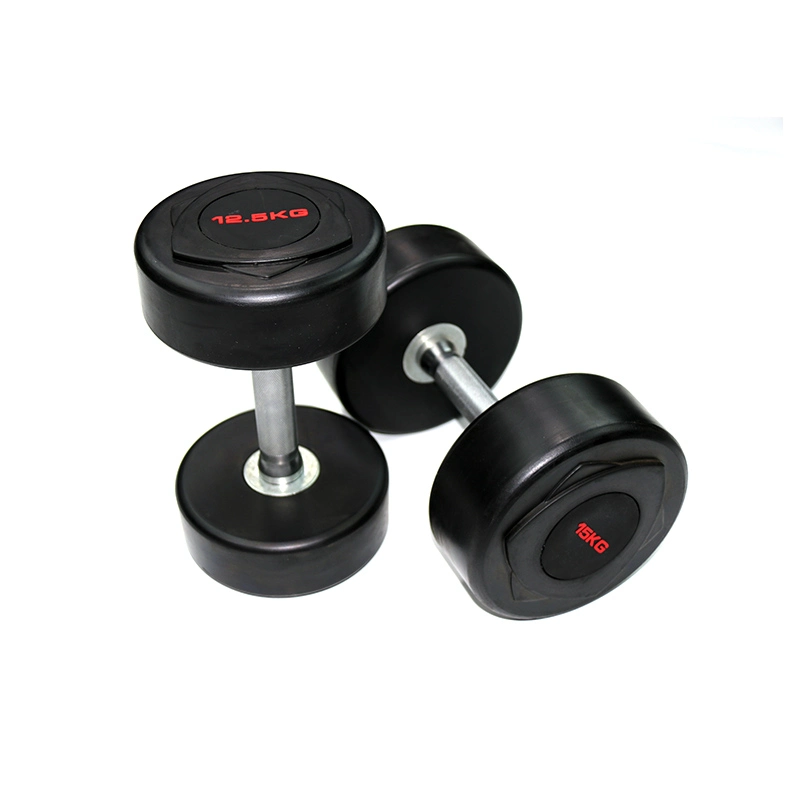 Hot Sell Black Round Rubber Coated Dumbbell