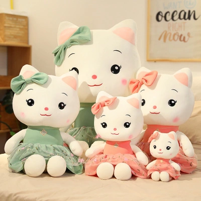 30-50cm Soft Stuffed Plush Baby Toy Cartoon Cat with Skirt