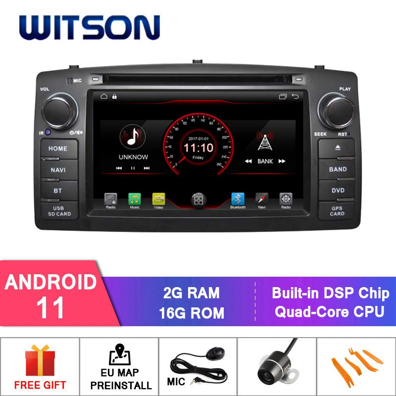 Witson Quad-Core Android 11 Alquiler de DVD GPS para el BYD F3/Toyota Corolla E120 módulo WiFi integrado