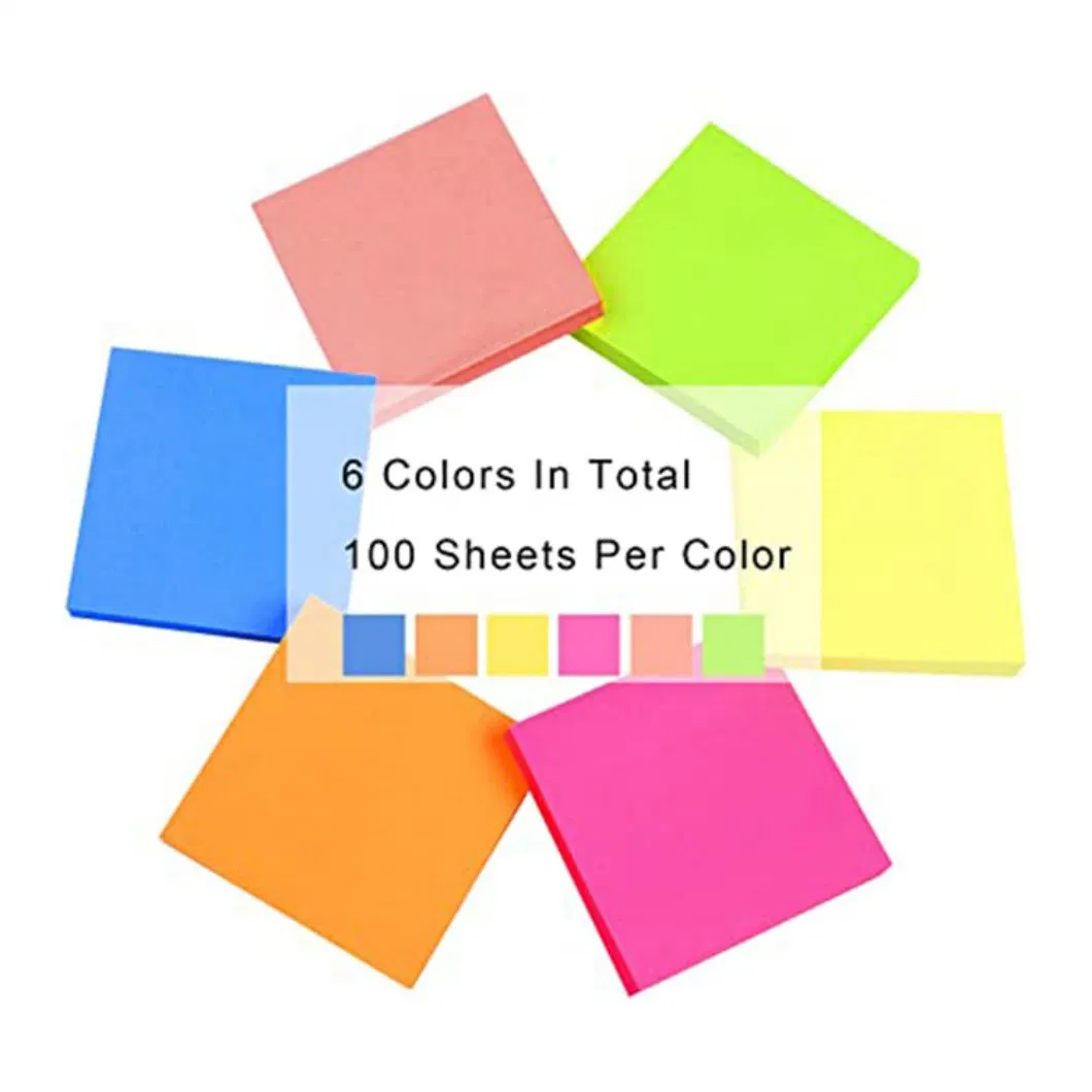 Couleur Note stickness bon marché Custom Color Gift Set adhésif Memo Notes adhésives couleur de la tablette