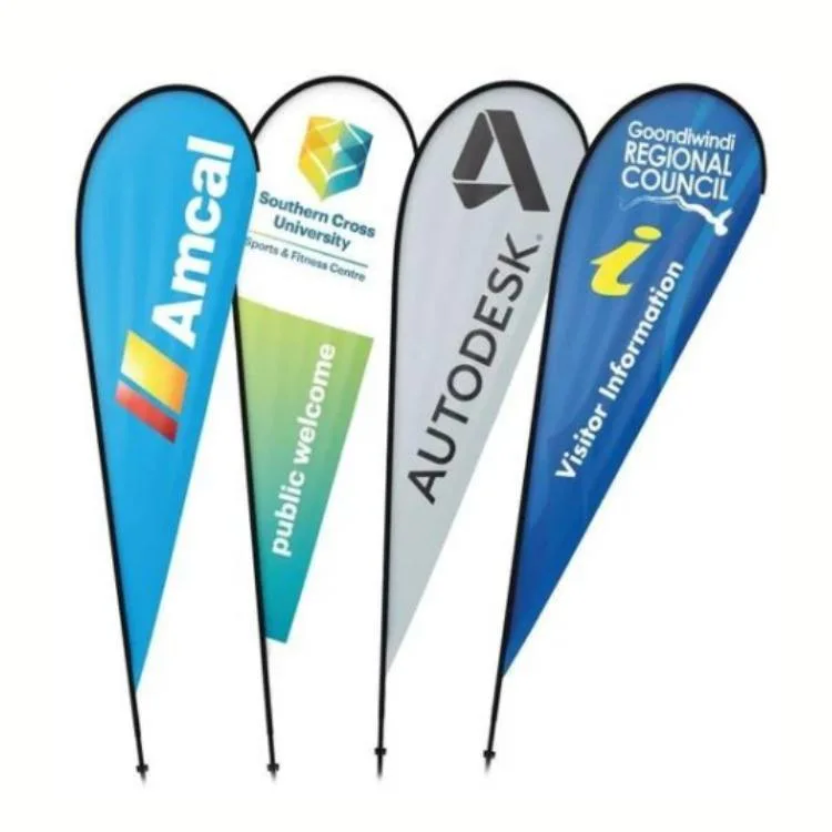 Advertising Outdoor Custom Printing Teardrop Flag Flying Beach Feather Flag Banners