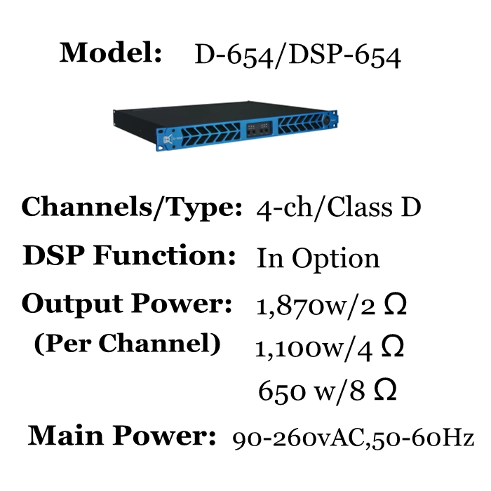 1u Design D-Series Power Amplifiers Class D Circuit High Efficiency Energy Saving and Low Operation