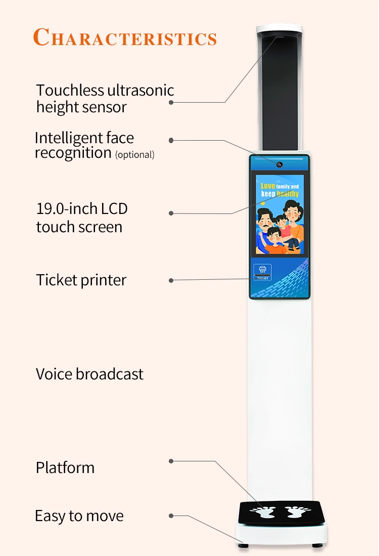 High quality/High cost performance Newest Automatic Height Weight Scale with Advertising