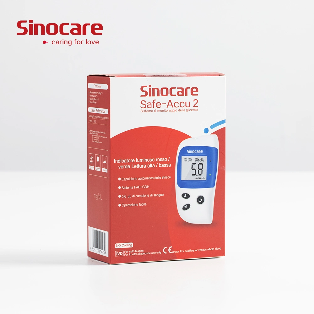 Sinocare Safe Accu2 Blood Glucometer Kit Blood Glucose Monitoring System