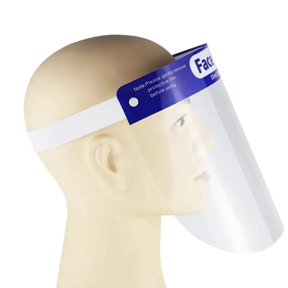 Disposable Cup Type Clear Safety Anti-Fog Protective Face Shield Visor with Frame Face Mask