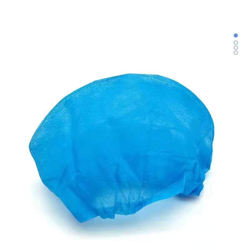 Disposable Clear Blue Plastic Shower Medical Hat Bouffant Medical Cap