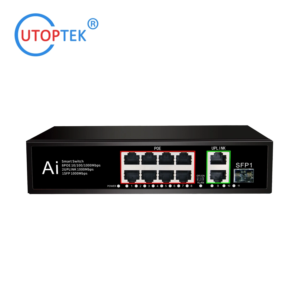 Completo OEM Gigabit 4/8/9/10/16/24/32/48 puertos Ethernet de la red no administrado CCTV Poe