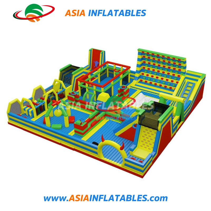 Colorful Trampoline Theme Park Inflatable Playground