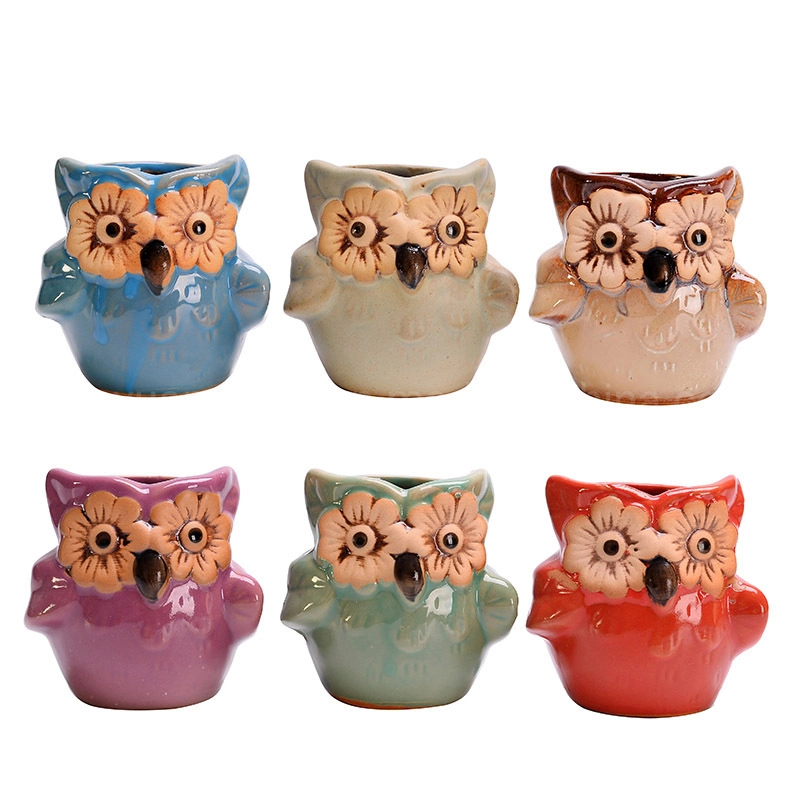 Nordic Ceramic Crafts Owl Succulent Flower Pot