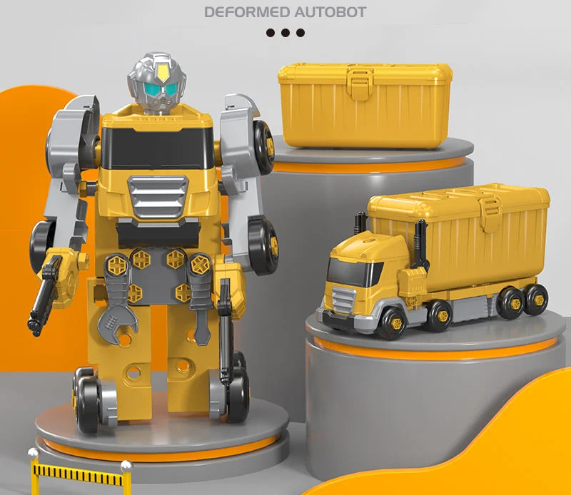 Kids Storage Box Screw Assembly DIY Plastic Deformation Robot Car Truck Toy