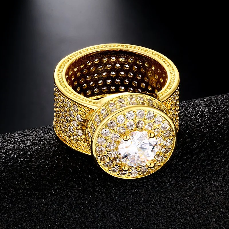 OEM Order New Trendy Micro Pave Zircon Hand Setting Punk Jewelry Rings