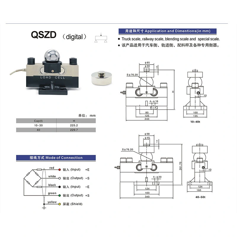 Qszd 10~50t Waterproof Load Cell Weight Sensor Load Cell