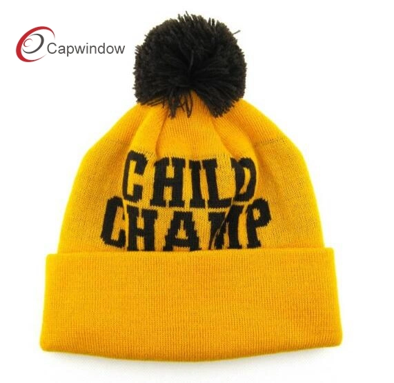 Casquette chaude nouvelle mode avec bonnet beanie en maille jaune