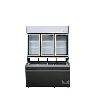 Dusung kommerzielle All-in-One-Maschine Kind Mutter Insel Schrank gefrorene Lebensmittel Display Kühlschrank Gefrierschrank