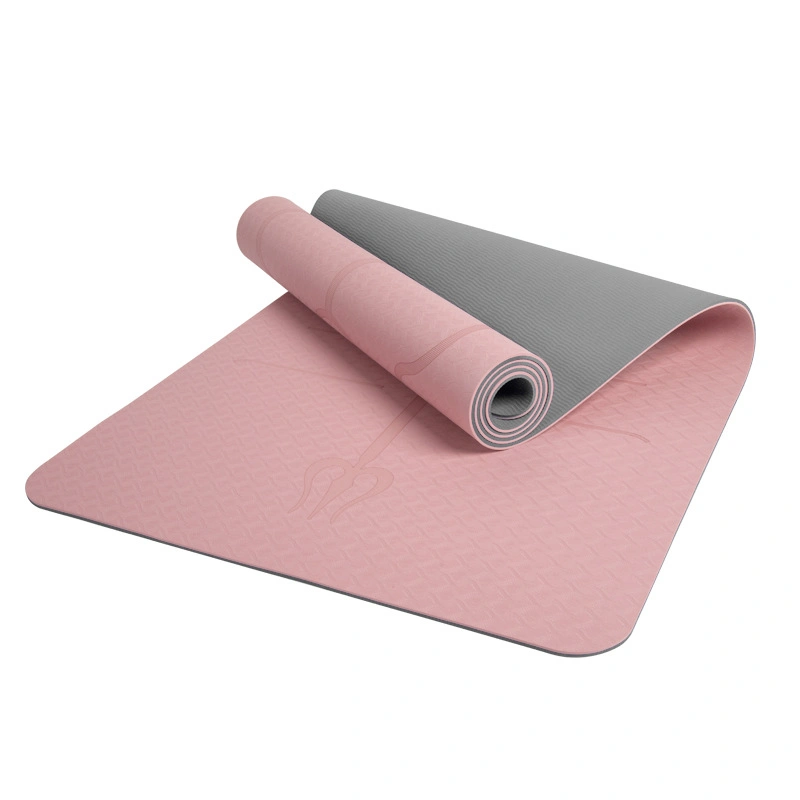 Yoga Mat Widened 80cm Body Position Line Fitness Exercise Yoga Dance Mat Double-Layer Two-Color Jump Mat Manufacturer Wholesale