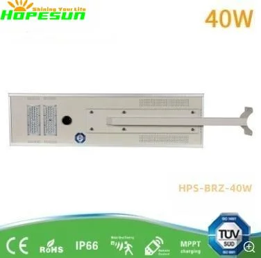 Professional China Manufacturer 40W LED Solar Street Light All in One Solar Road Lighting with Microwave Radar Sensor