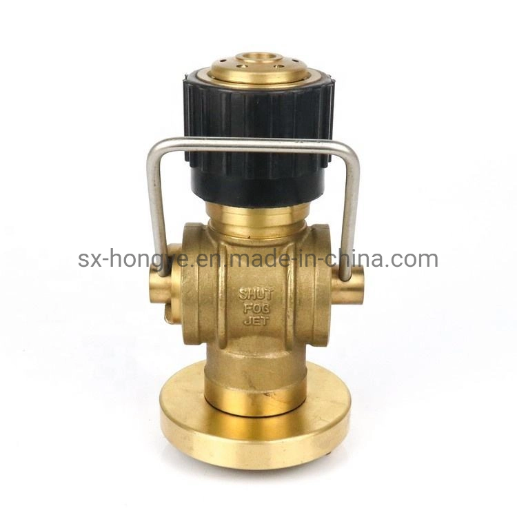 Brass Material Storz Spray Straight Jet Shut 3 Position Fog Nozzle for Fire Protection Equipment