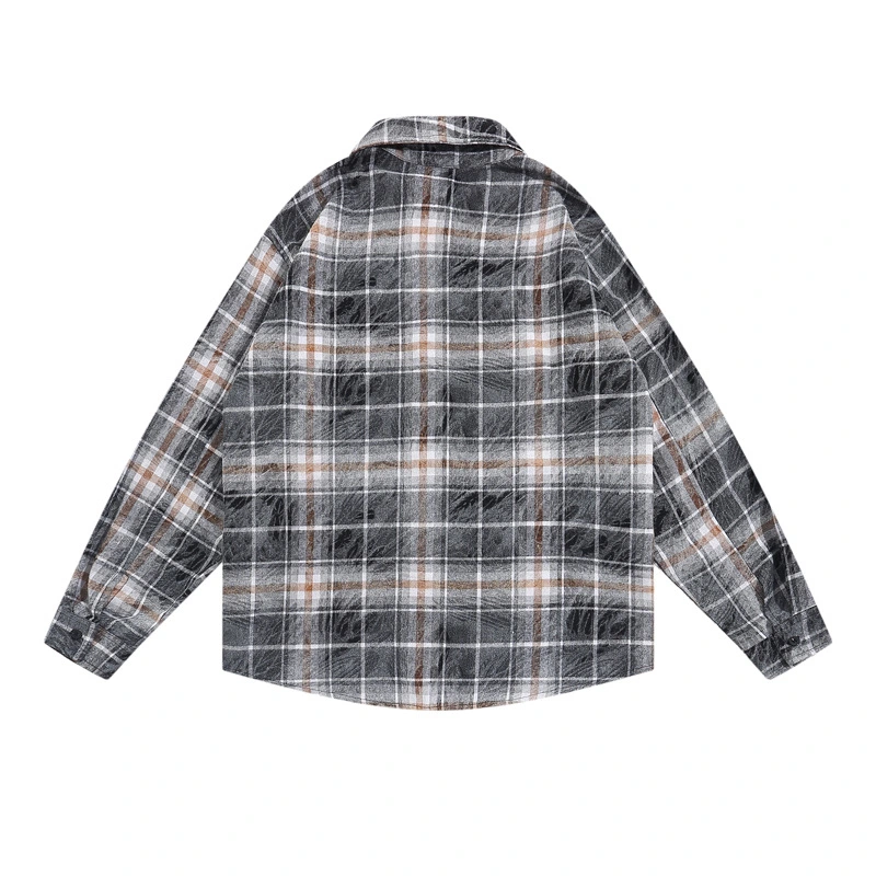 Custom Embroidery 100% Cotton Long Sleeve Casual Plaid Shirts