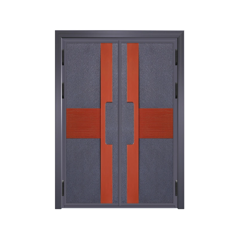 Fingerprint Recognition Automatic Doors Classical Wooden Entrance Doors Energy-Saving Door