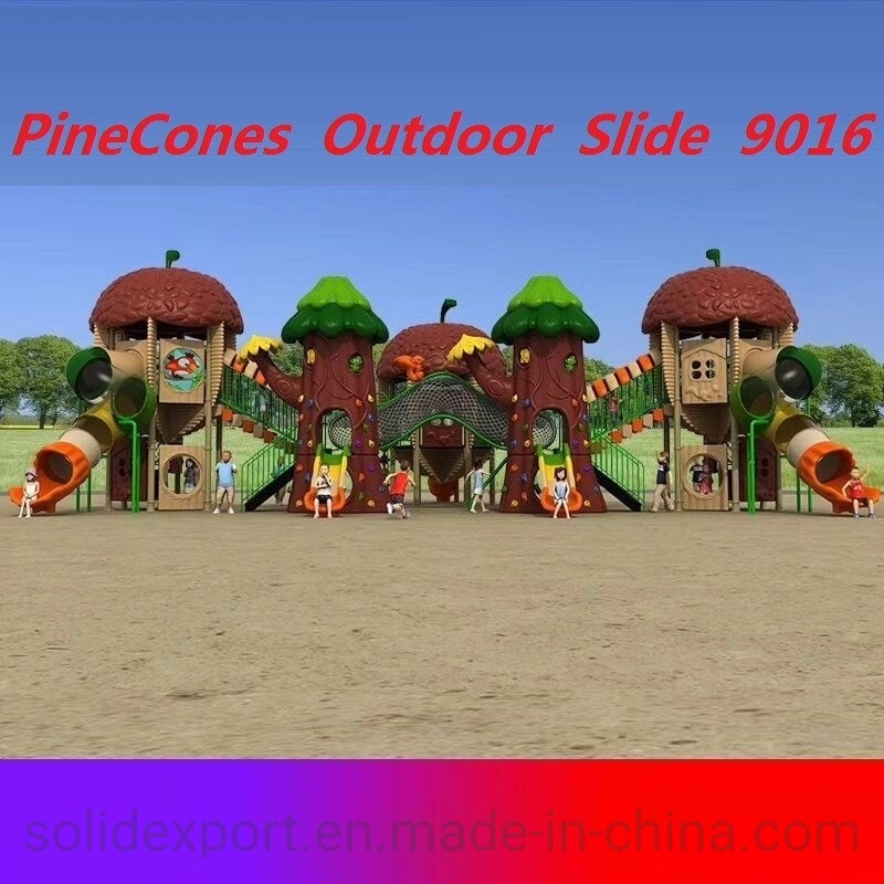 Kids Games Cheap Plastic Pinecones Outdoor Slide Playground Equipment for Amusement Park