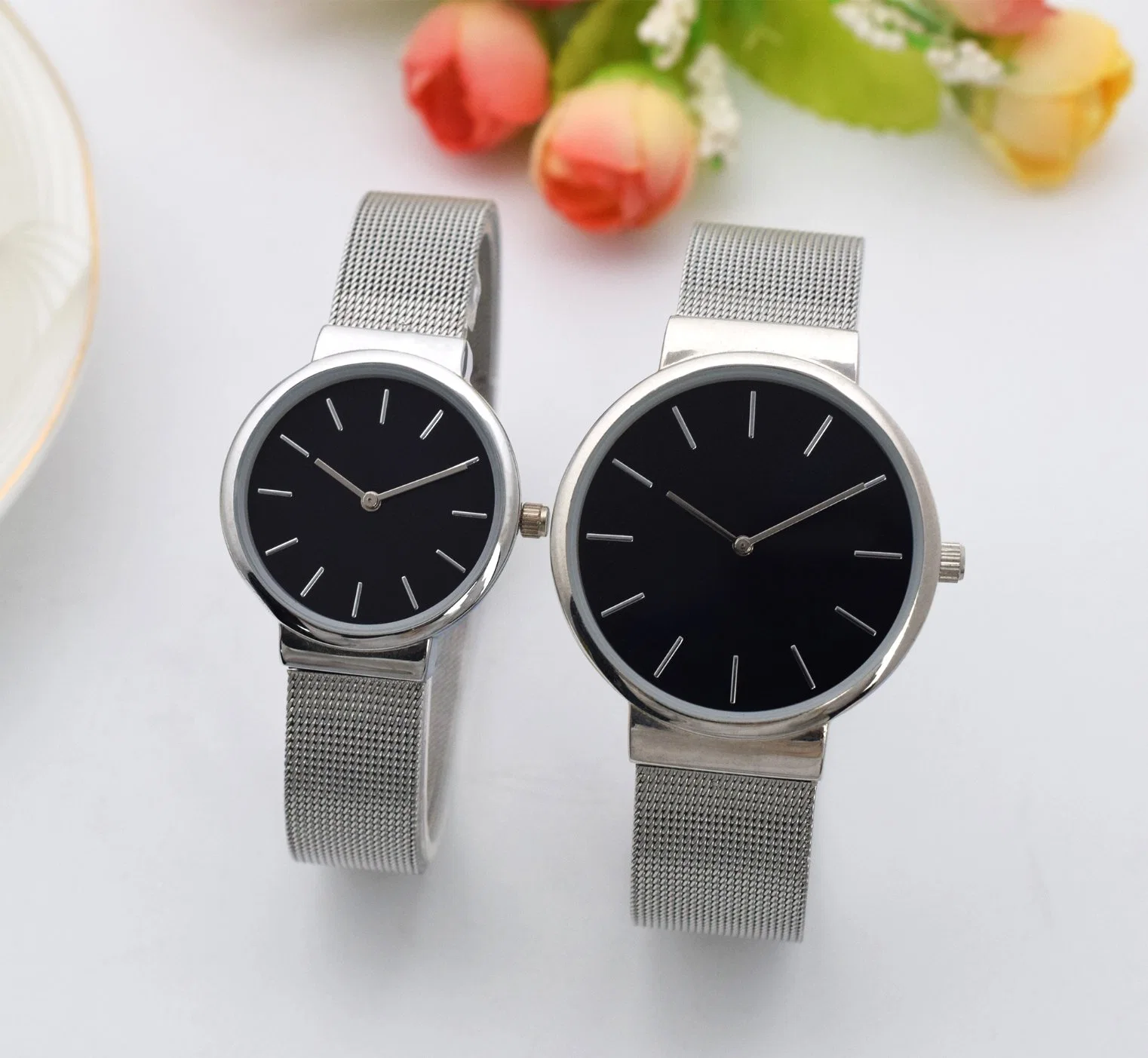 Customized Quartz Couple Watch Steel Watch Factory Cheap Watch