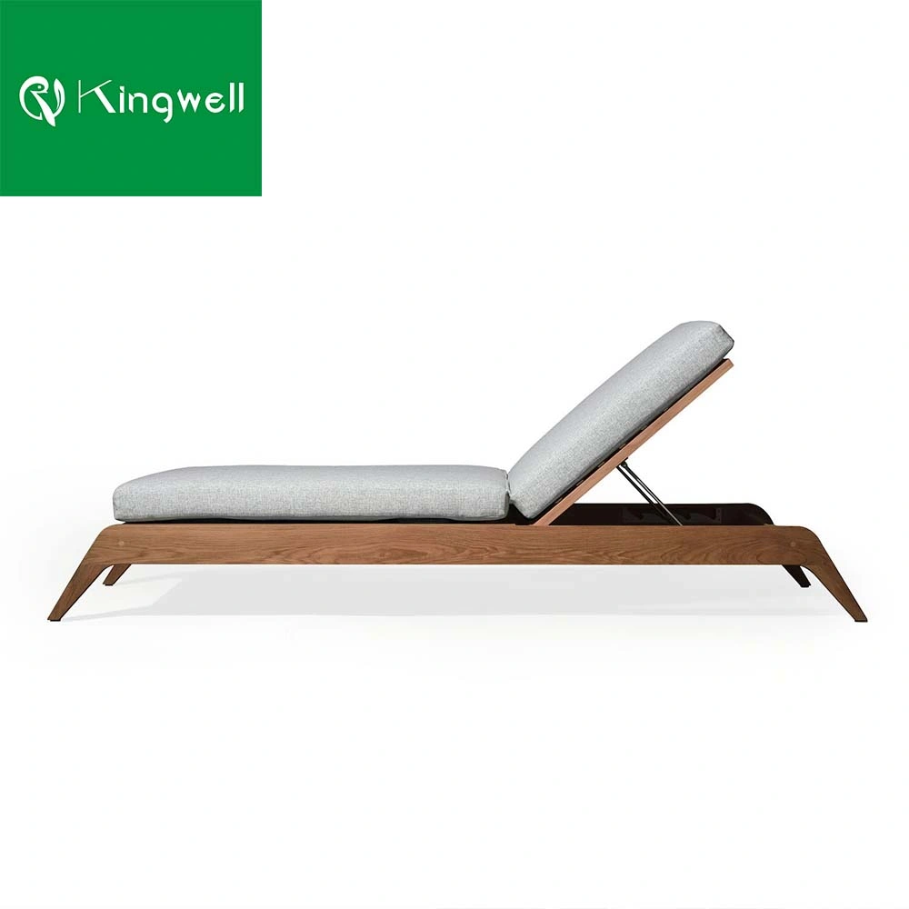 Outdoor Furniture Solid Teak Sun Lounger Single Wood Sunbed for Project Used