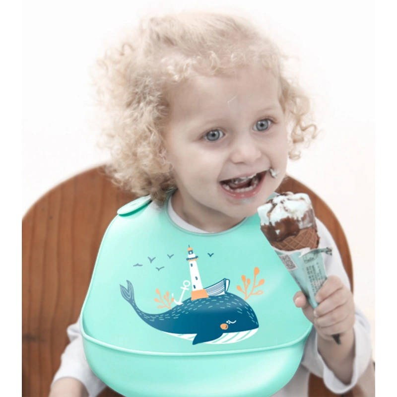 Wholesale/Supplier Baby Bibs, Durable Custom Silicone Bib Waterproof Silicone Baby Bib, Baby Neck Bib