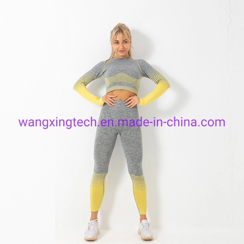 Wholesale/Supplier Seamless Yoga Clothes Two-Piece Suit Female High-Waist Butt-Lifting Quick-Drying Fitness Pants Tight Elastic Yoga Clothes