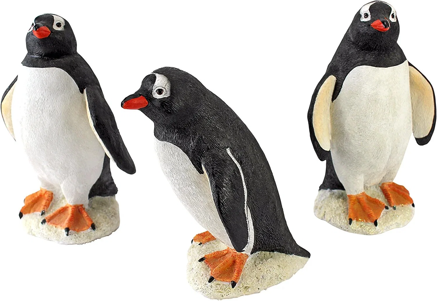 Baby Penguin Triplet Statues Resin Animal Home Decor