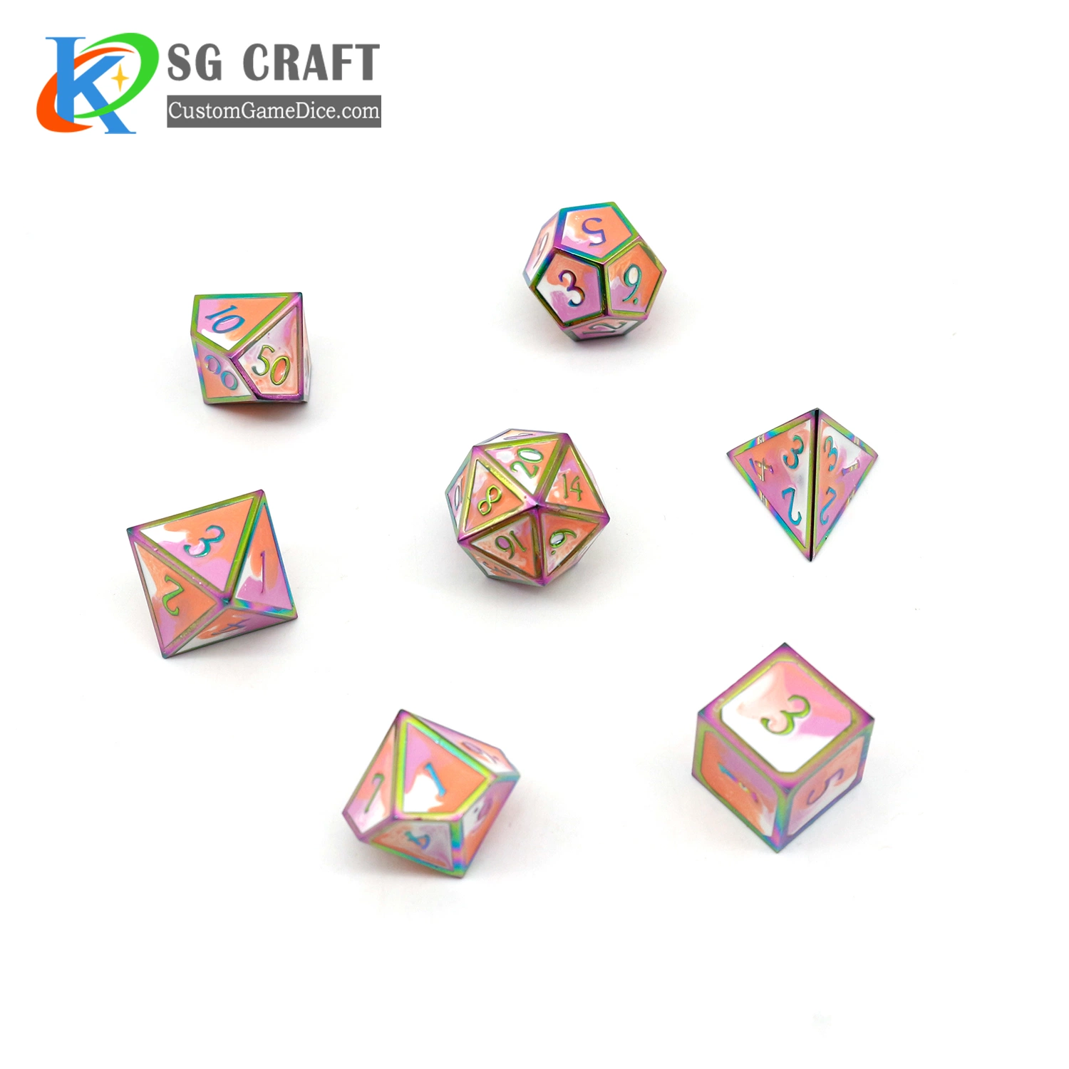 Professional Custom High quality/High cost performance  Customized Color Casino Game Enamel Metal Dice Adult Dice Games