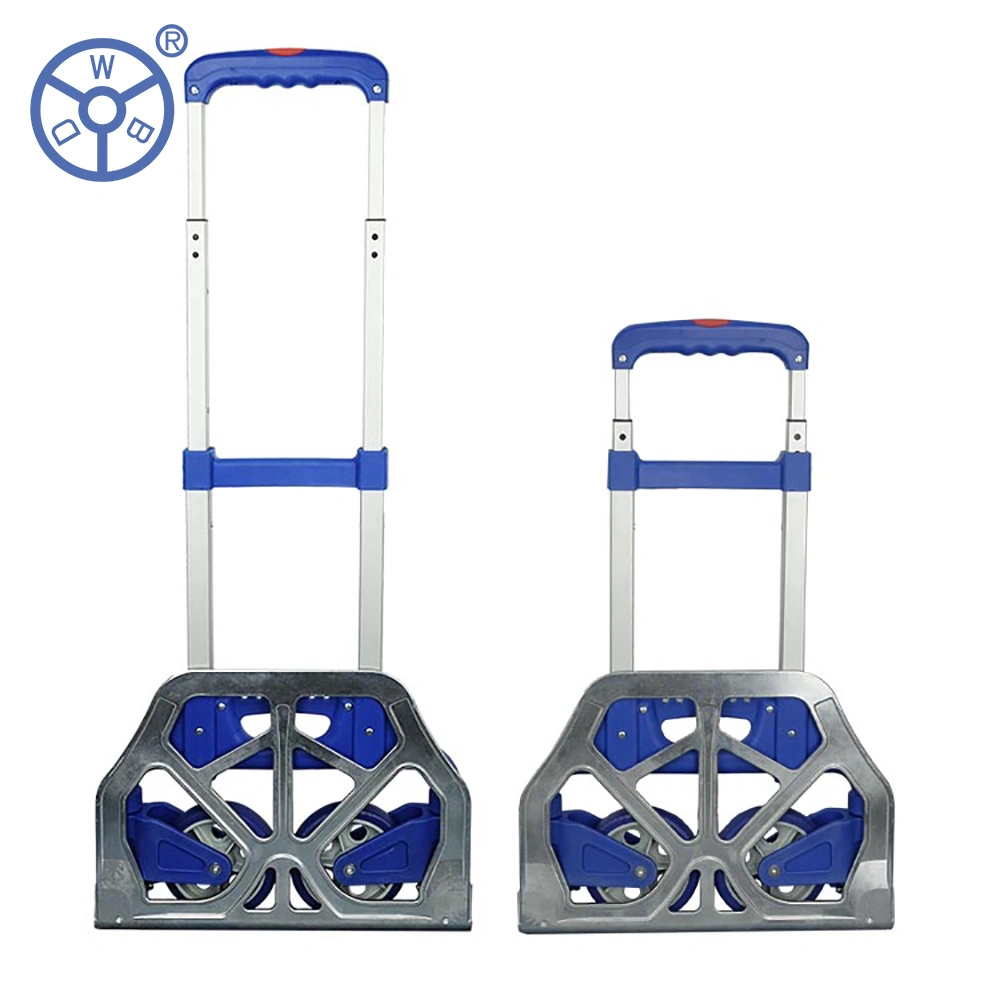 Wbd High quality/High cost performance  Blue/Black 400kg Plastic Foldable Square T Transport Hand Trolley