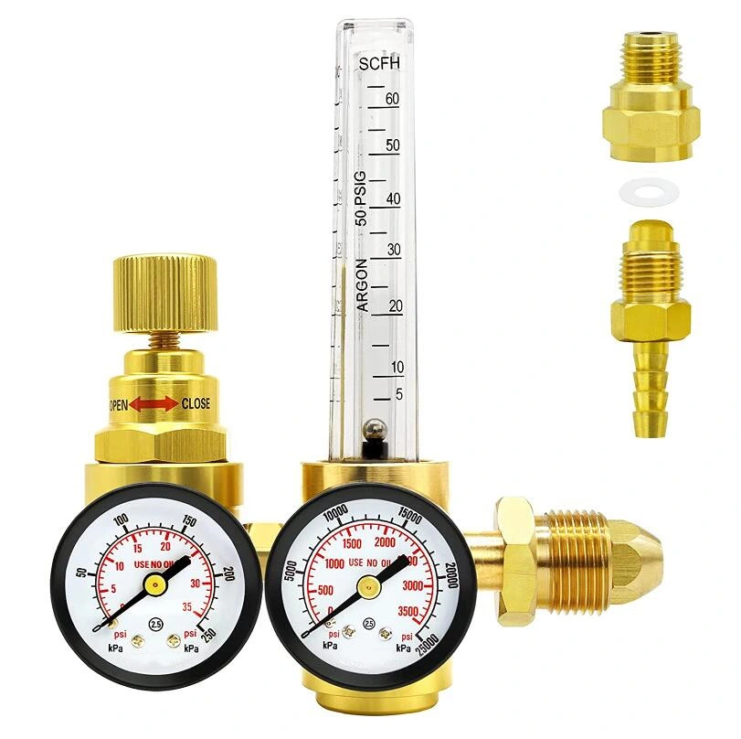 Supply Importor CO2 Argon Regulator Flow Meter for TIG MIG Welding Welder Cga-580 Inlet