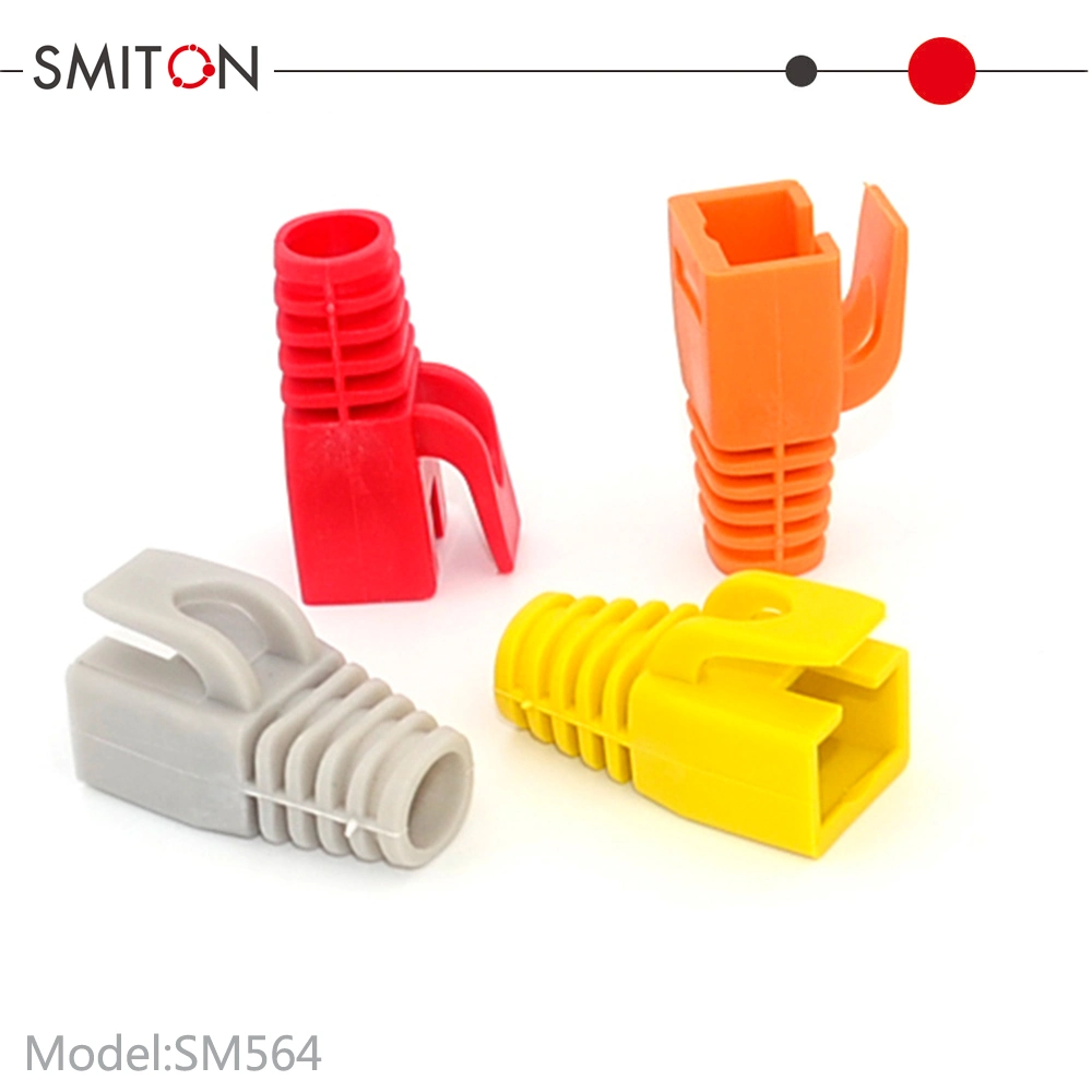 موصل كبل إيثرنت من البلاستيك الناعم RJ45 يغطي ضغط الشبكة أحذية الإغاثة Cat5 CAT6 Cat7